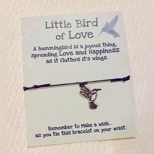 Hummingbird Bracelet Charm Wish Bracelet Bird Jewelry Little Love Bird